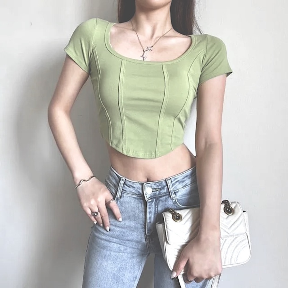 NWT Sage Green Corset Top